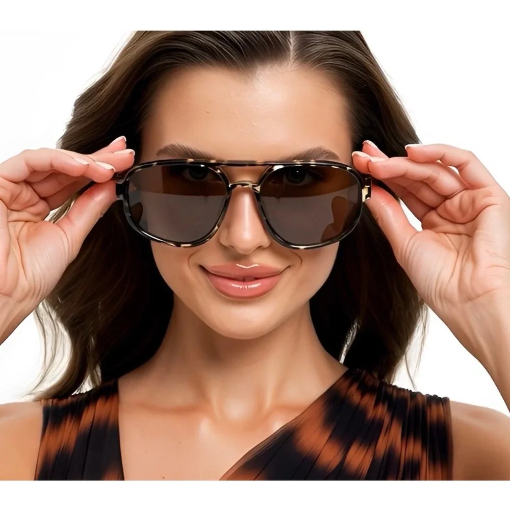Retro Double Bridge Sunglasses Light‎ Cat Eye Women Sun Glasses Shades UV400 New
